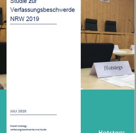 Studie zum 1. Jahr der NRW-Verfassungsbeschwerde | Verfassungsrecht | Pressemitteilung 2020-04